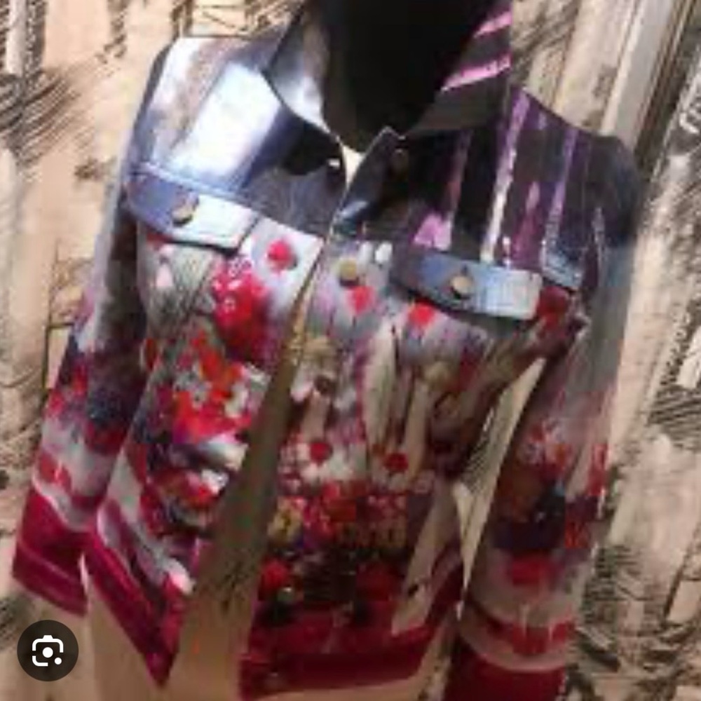 Vibrant Floral Women's Jean Jacket